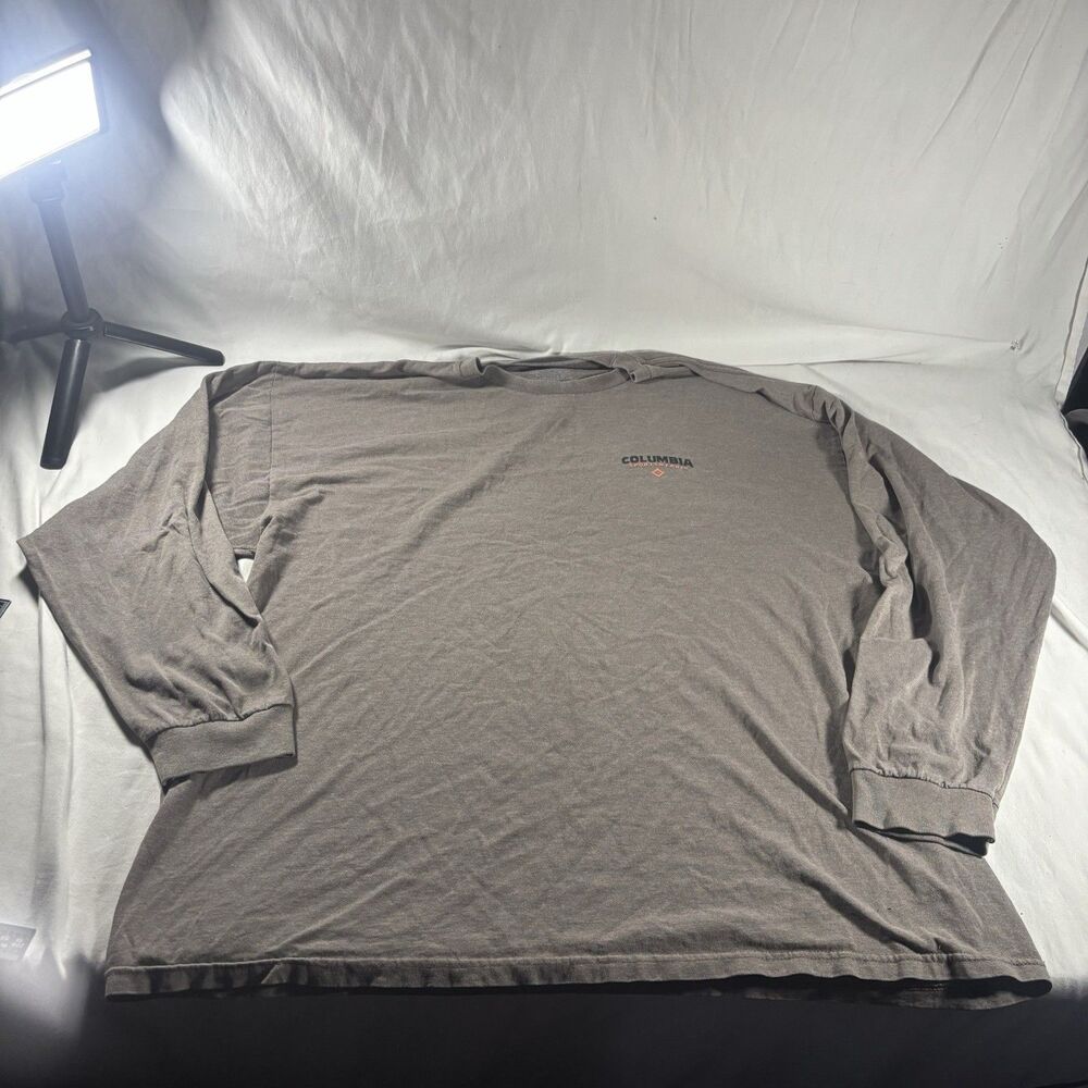 Columbia PHG Mens Large Long Sleeve T-Shirt Gray Live The Hunt Deer Graphic Tee